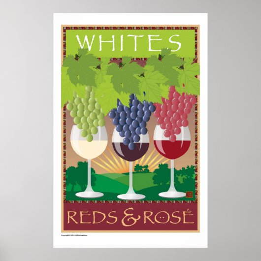Weiß, Reds, Rosé-Print Poster (Vorne)