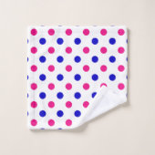 Weiß Rosa Blau Punkte Muster Badhandtuch Set (Waschlappen)