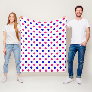Weiß Rosa Blau Punkte Muster Fleecedecke