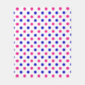 Weiß Rosa Blau Punkte Muster Fleecedecke (Vorderseite)