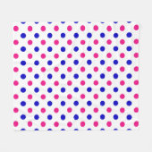 Weiß Rosa Blau Punkte Muster Fleecedecke (Vorderseite (Horizontal))