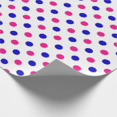 Weiß Rosa Blau Punkte Muster Geschenkpapier (Ecke)