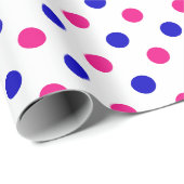 Weiß Rosa Blau Punkte Muster Geschenkpapier (Rolleneckpunkt)