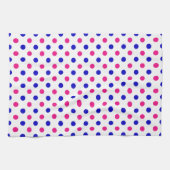 Weiß Rosa Blau Punkte Muster Geschirrtuch (Horizontal)