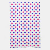 Weiß Rosa Blau Punkte Muster Geschirrtuch (Vertikal)