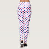 Weiß Rosa Blau Punkte Muster Leggings (Rückseite)