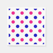 Weiß Rosa Blau Punkte Muster Serviette (Vorderseite)