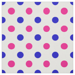 Weiß Rosa Blau Punkte Muster Stoff