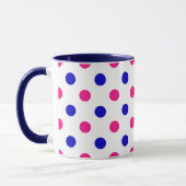 Weiß Rosa Blau Punkte-Muster Tasse (Links)