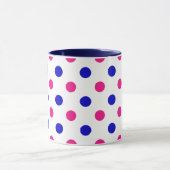 Weiß Rosa Blau Punkte-Muster Tasse (Zentrum)