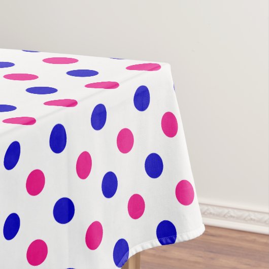 Weiß Rosa Blau Punkte Muster Tischdecke (Beispiel)