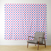 Weiß Rosa Blau Punkte Muster Wandteppich (Beispiel (Horizontal))