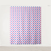 Weiß Rosa Blau Punkte Muster Wandteppich (Vorderseite)