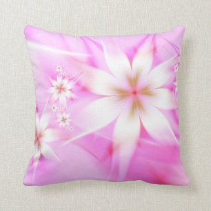 Weiß rosa Blume Abstrakt Floral Hübsch Kissen