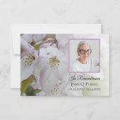 Weiß rosa Blume Beerdigungsdenkmal Beileid Dankeskarte (Vorderseite)