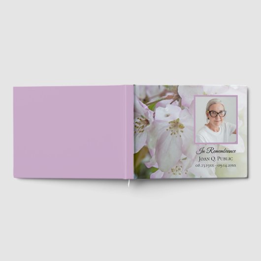 Weiß rosa Blume Feier der Lebensbeerdigung Gästebuch (Voll)