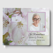 Weiß rosa Blume Feier der Lebensbeerdigung Gästebuch (Vorderseite)