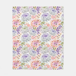 Weiß, rosa Blume Fleecedecke