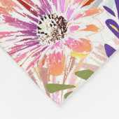 Weiß, rosa Blume Fleecedecke (Ecke)