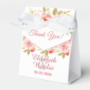 Weiß rosa Blume Hochzeit danke Geschenkschachtel