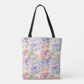 Weiß, rosa Blume Tasche (Rückseite)