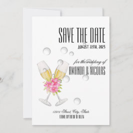 Weiß rosa, elegant, modern Save the Date Wedding I Einladung