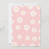 Weiß & rosa Floral Daisy Babydusche Einladung (Rückseite)