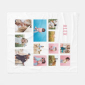 Weiß-rosa Freunde 12 Foto modern minimalistisch Fleecedecke (Vorderseite (Horizontal))