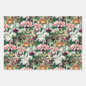 Weiß rosa Gelbgrün-Orchideenmuster Geschenkpapier Set (Vorderseite 3)