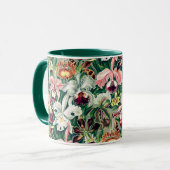 Weiß rosa Gelbgrün-Orchideenmuster Tasse (Vorderseite Links)