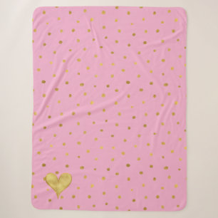 Weiß Rosa Gold Punkte Herz Geburtstag Sherpadecke