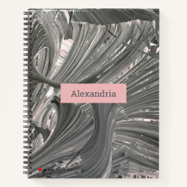 Weiß-Rosa Grau Abstrakt 3 D Notizblock