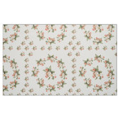 Weiß rosa Grün Modernes Blumenmuster Stoff (Fat Quarter (45,7 x 55,9 cm))