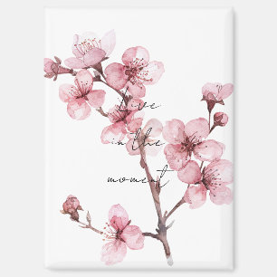 Weiß rosa Kirschblossom Bläserblüte Magnet
