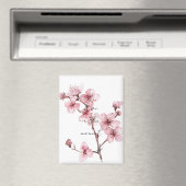 Weiß rosa Kirschblossom Bläserblüte Magnet (In Situ (Geschirrspüler))