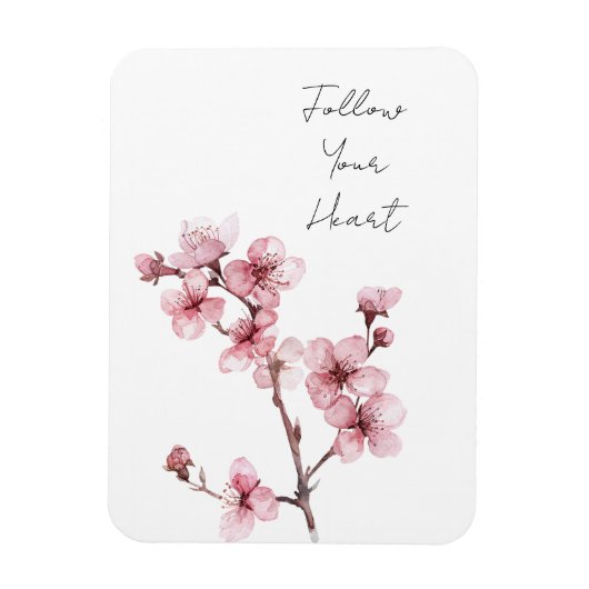 Weiß rosa Kirschblossom Bläserblüte Magnet (Vertikal)