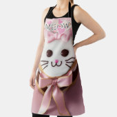 Weiß/rosa/Mattierte Kitty/Meow/Überblenddruck Schü Schürze (InSitu)