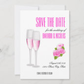 Weiß rosa, moderne Save the Date Hochzeit Einladung (Vorderseite)