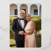 Weiß |Rosa Peonies 70. Party zum Hochzeitstag Folieneinladung (Rückseite)