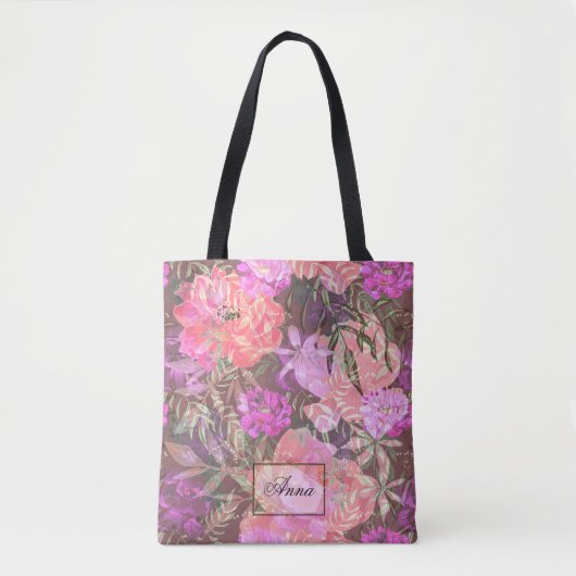 Weiß, Rosa, Rot, Pfannkuchen, Blume Tasche (Vorderseite)