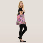 Weiß, Rosa, Rot, Pfannkuchen, Blume Tasche (Am Model)