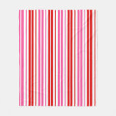 Weiß Rosa Rot Vertikale Streifen Design   Fleecedecke (Vorderseite)