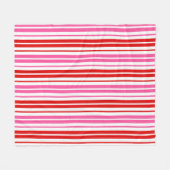 Weiß Rosa Rot Vertikale Streifen Design   Fleecedecke (Vorderseite (Horizontal))