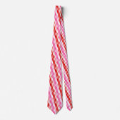 Weiß Rosa Rot Vertikale Streifen Design   Krawatte (Vorderseite)