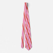 Weiß Rosa Rot Vertikale Streifen Design   Krawatte (Rückseite)