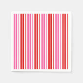 Weiß Rosa Rot Vertikale Streifen Design   Serviette (Vorderseite)