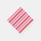 Weiß Rosa Rot Vertikale Streifen Design   Serviette (Ecke)