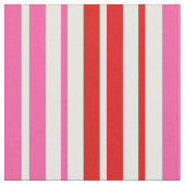 Weiß Rosa Rot Vertikale Streifen Design Stoff (Nahaufnahme)