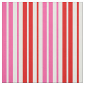 Weiß Rosa Rot Vertikale Streifen Design Stoff (Muster)