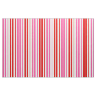 Weiß Rosa Rot Vertikale Streifen Design Stoff